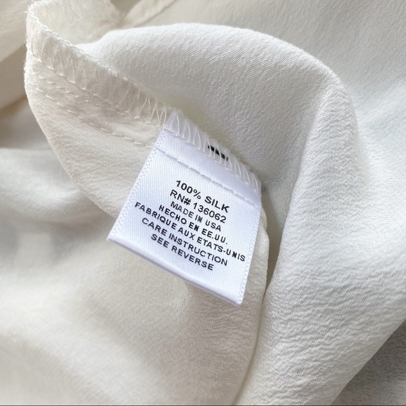 Lavender Brown Ivory Silk Long Sleeve Blouse M - Picture 4 of 4